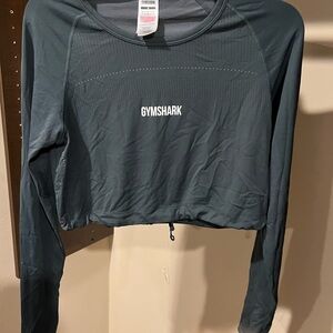 Gymshark Green Fitted Crop Hoodie Long Sleeve